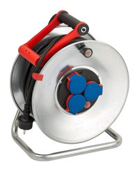 Brobusta Brobusta IP44 3500 W Kalın Topraklı 3'lü 25 m Makaralı Uzatma Kablosu Siyah