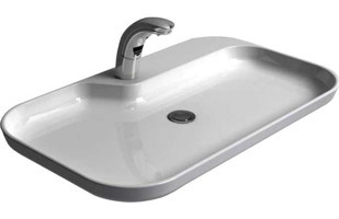 Rotenberg Stela Vintage Tekli 40 cm Seramik Çanak Çanak Lavabo Gümüş