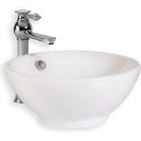Lena E-5030 Dekoratif Tekli 50 cm Porselen Tezgah Üstü Oval Lavabo Beyaz