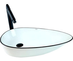 Turkuaz Seramik GW-895 Dekoratif Tekli 42 cm Seramik Tezgah Üstü Çanak Lavabo Altın