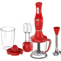 Sem Naren 750 ml Plastik Turbolu Çift Bıçaklı 5'li Büyük Blender Seti Kırmızı