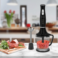 Goldmaster GM-7212B Twinmix 700 ml Plastik Turbolu Çift Bıçaklı 3'lü Büyük Blender Seti Siyah