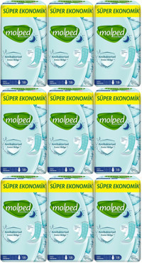 Molped Extra Hijyen Antibakteriyel Gece 18'li Hijyenik Ped 9 Adet
