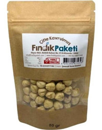 Fındık Paketi Çifte Kavrulmuş Tuzsuz Tane İçi Fındık 80 gr