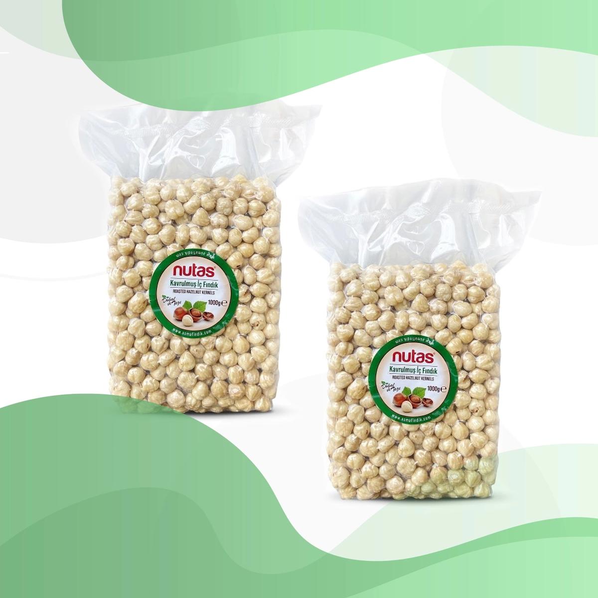 Nutas Kavrulmuş Tuzsuz Tane İçi Fındık 2x1 kg