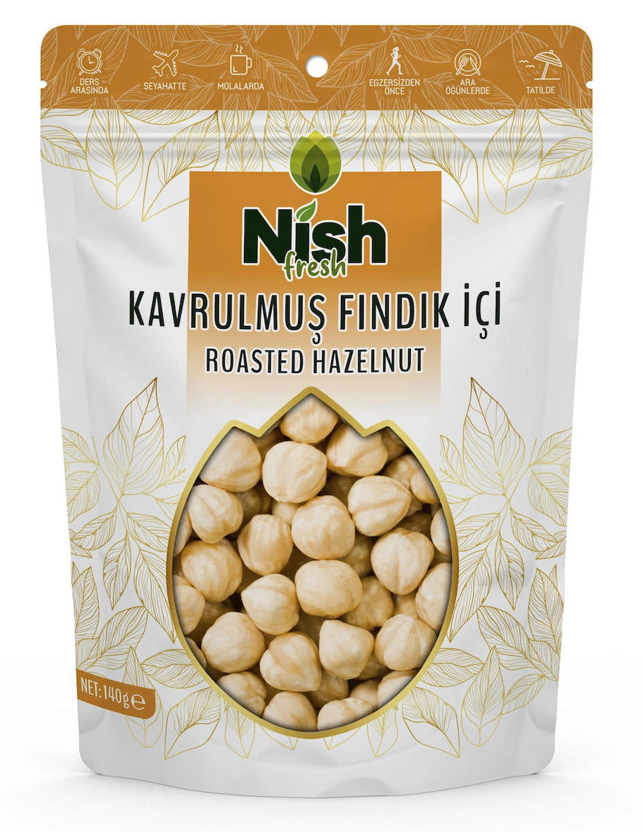 Nish Fresh Kavrulmuş Tuzsuz Tane İçi Fındık 140 gr