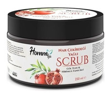 Hommlife Nar Çekirdeği Yağlı Bitki Tanecikli Krem Kavanoz Yüz Peelingi 250 ml