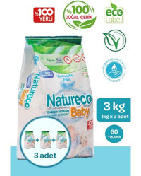 Natureco Baby Organik 3x1 kg Toz Çamaşır Deterjanı
