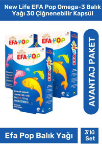 New Life Efa Pop Omega 3 Balık Yağı Kapsül 3x30 Adet