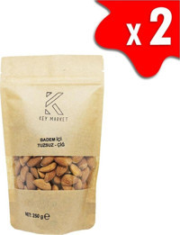 Key Market Çiğ Tuzsuz Organik Tane Badem İçi 500 gr