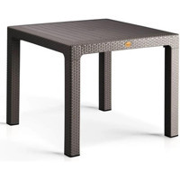 Nar Sokağı Kare Rattan 90x90 cm Kahverengi Bahçe Masası