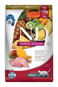 N&d Tropical Selection Tavuklu-Tropikal Meyveli Az Tahıllı Yetişkin Kuru Kedi Maması 15 kg