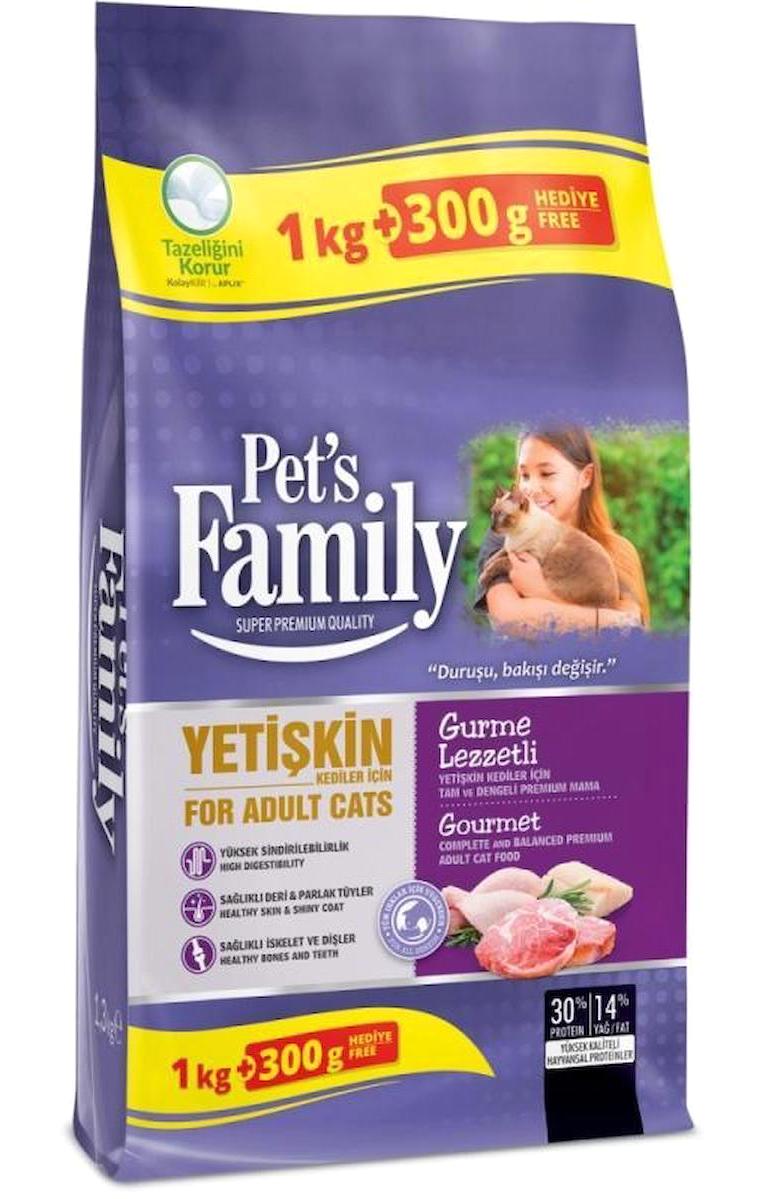 Pet's Family Premium Balıklı Tahıllı Yetişkin Kuru Kedi Maması 300 gr