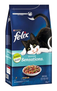 Felix Seaside Sensations Somon Sebze Aromalı Tahıllı Yetişkin Kuru Kedi Maması 6x2 kg