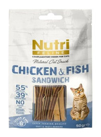 Nutri Feline Balıklı-Tavuklu Tahılsız Yetişkin Kedi Ödül Maması 50 gr