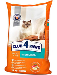 Club4paws Tavuklu Kısırlaştırılmış Tahıllı Yetişkin Kuru Kedi Maması 14 kg