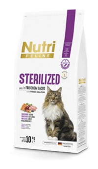 Nutri Feline Adult Sterilised Somonlu Kısırlaştırılmış Az Tahıllı Yetişkin Kuru Kedi Maması 10 kg