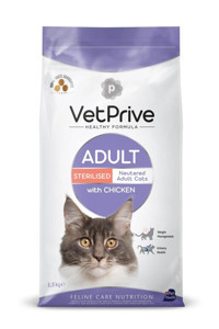 Vetprive Tavuklu Kısırlaştırılmış Tahıllı Yetişkin Kuru Kedi Maması 1.5 kg