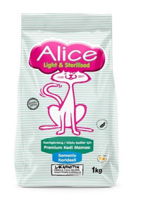 Alice Super Premium Karidesli-Somonlu Kısırlaştırılmış Az Tahıllı Yetişkin Kuru Kedi Maması 1 kg