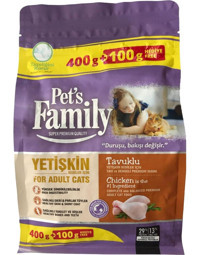Pet's Family Super Premium Tavuklu Tahıllı Yetişkin Kuru Kedi Maması 500 gr