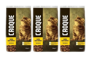 Croque Tavuklu Tahıllı Yavru Kuru Kedi Maması 3x1.5 kg
