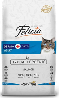Felicia Hypoallergenic Somonlu Az Tahıllı Yetişkin Kuru Kedi Maması 12 kg