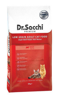 Dr.sacchi Sığır Etli Az Tahıllı Yetişkin Kuru Kedi Maması 10 kg