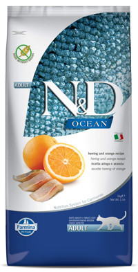 N&d Ocean Portakal-Ringa Balığı Tahılsız Yetişkin Kuru Kedi Maması 5 kg