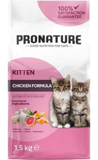 Pronature Pirinçli-Tavuklu Az Tahıllı Yavru Kuru Kedi Maması 1.5 kg