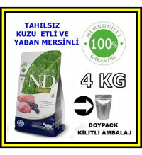 N&d Kuzu Etli-Yaban Mersinli Tahılsız Yetişkin Kuru Kedi Maması 4 kg