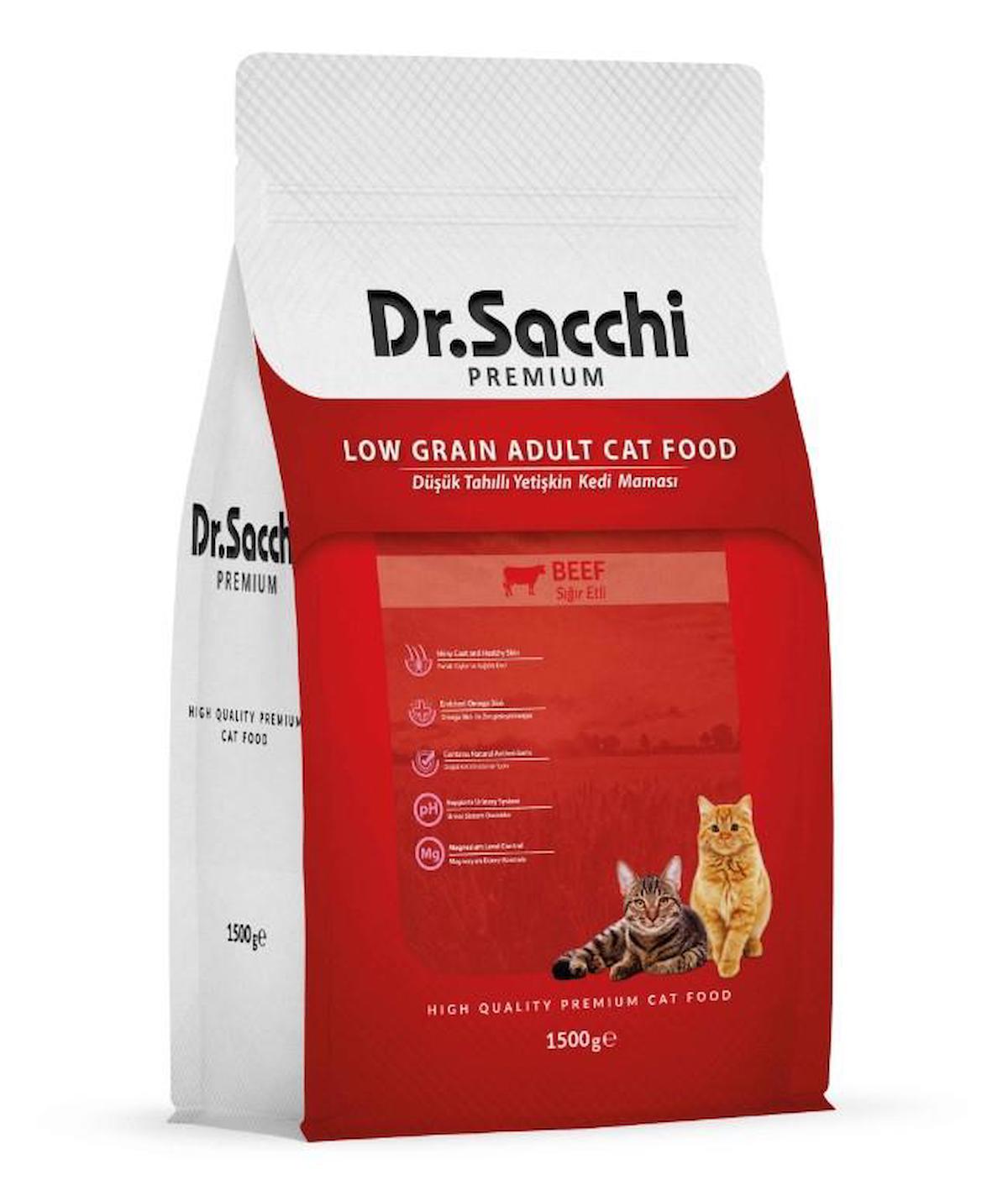 Dr.sacchi Sığır Etli Yetişkin Kuru Kedi Maması 1.5 kg