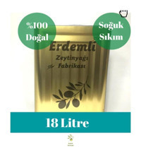 Erdemli Naturel Soğuk Sıkım Organik Filtresiz Polifenolsüz Teneke Sızma Zeytinyağı 18 lt