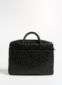 Armani Exchange 952525 CC838 15.6 inç Suni Deri El-Omuz Laptop Çantası Siyah