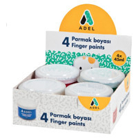 Adel Yıkanabilir 45 ml 4'lü Çok Renkli Parmak Boyası