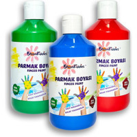 Bloomkiddies Yıkanabilir 300 ml 3'lü Çok Renkli Parmak Boyası