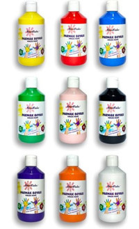 Bloomkiddies Yıkanabilir 300 ml 9'lu Çok Renkli Parmak Boyası