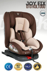 Bebeck Joy Fix Isofixli-Emniyet Kemerli 360 Derece Dönen 0-36 kg Yatabilen Yükseklik Ayarlı Oto Koltuğu Bej