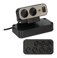 Brennenstuhl Estilo Duplex Seris 9'lu Soket Kablolu 2 m 4'lü USB Çiftli Akım Korumalı Priz