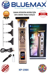 Bluemax KP-1984 Saç Sakal 3 Başlıklı Sinekkaydı Islak Kuru Tıraş Makinesi
