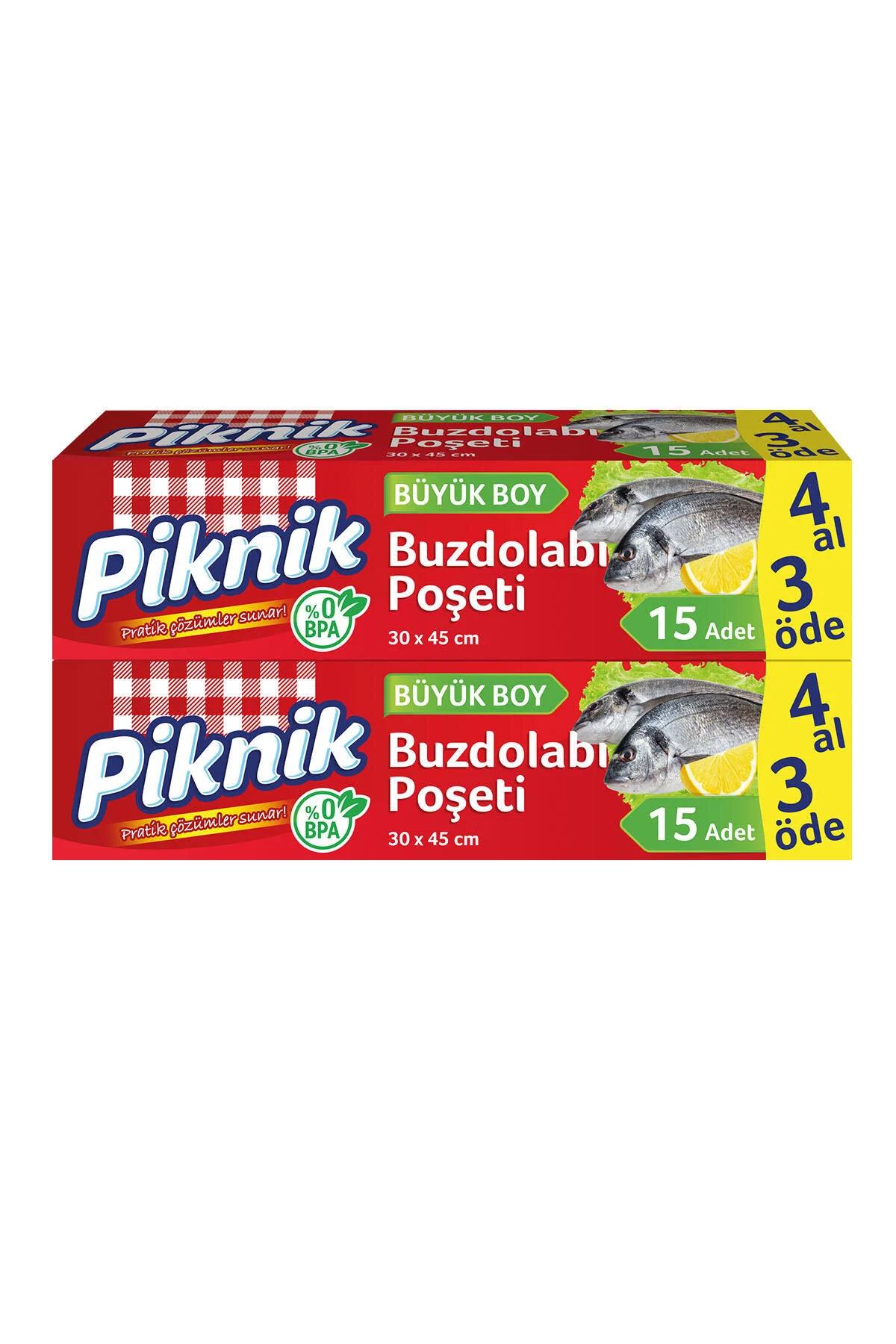 Piknik Büyük Boy Buzdolabı Poşeti 4x15 Adet