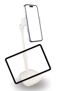 Buffer Ayarlanabilir Ayaklı Masa-Masa Üstü Tablet Standı Beyaz