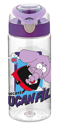 Gıpta Kral Şakir Pipetli Mor Plastik Okul Çocuk Matara 500 ml
