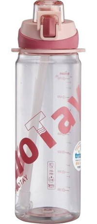 Shotay Pipetli Pembe Tritan Spor Matara 900 ml