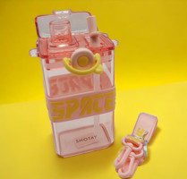 Shotay Space Pembe Tritan Okul Çocuk Matara 500 ml