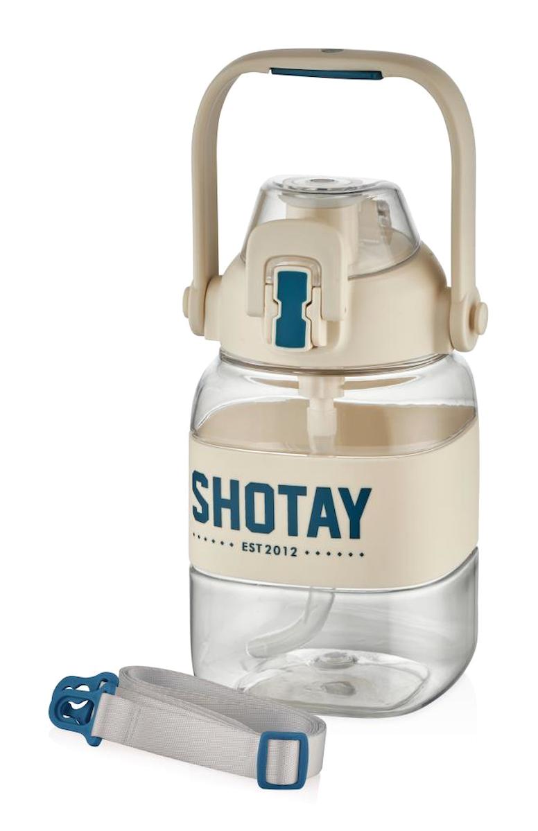 Shotay Ribbon Grib Pipetli Beyaz Tritan Okul Çocuk Matara 1 lt