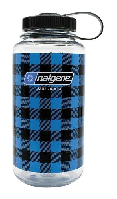 Nalgene Wide Mouth Blue Plaid Siyah-Mavi Plastik Matara 1 lt