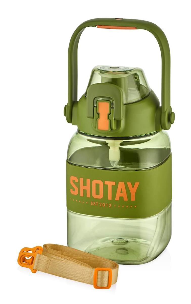 Shotay Ribbon Grib Pipetli Yeşil Tritan Okul Çocuk Matara 1 lt