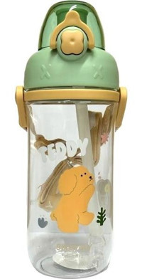 Shotay Pipetli Yeşil Tritan Okul Çocuk Matara 600 ml