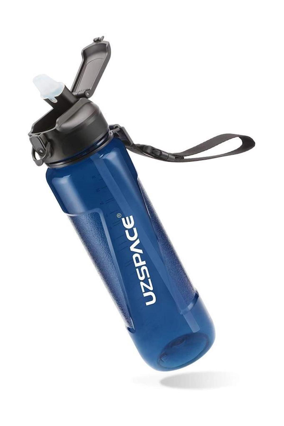 Uzspace Pipetli Lacivert Tritan Matara 850 ml
