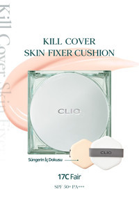 Clio 17C Kill Cover Skin Fixer Cushion Güneş Koruyuculu Pudra Kompakt Fondöten